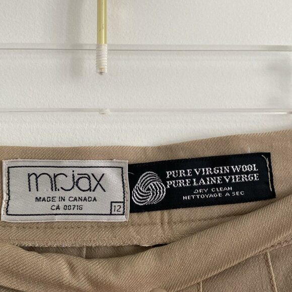 Mr. Jax Vintage Wool Pleated Skirt Beige - Picture 5 of 10